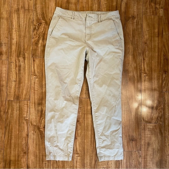 EDDIE BAUER Women’s Tan Khaki Pants Slim High Rise Size 8 - Picture 2 of 12